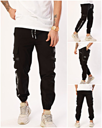 Breathable Nohow Men'S Jogger Trousers Printed Black