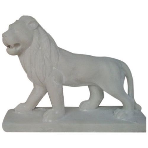 White Marble Lion Statue