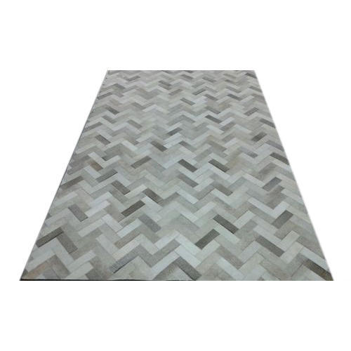 Zig Zag Printed Leather Floor Carpet