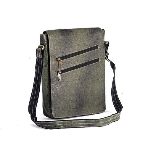 Brown Flap Closure Leather Messenger Bag