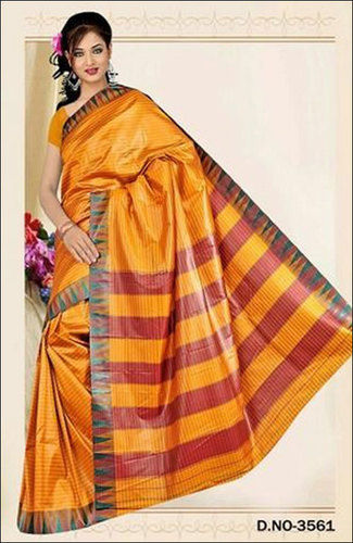 Brown Ladies Formal Wear Uniform Saree