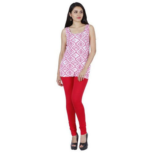 Womens Red Cotton Legging