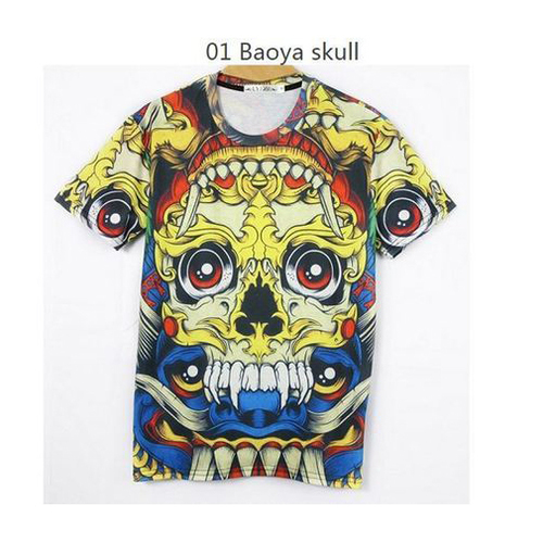 3D Skeleton Head Printed T Shirt Age Group: Adult