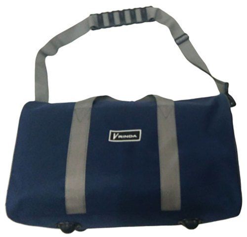 Grey And Blue Travel Duffel Bag