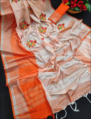 Ladies Party Wear Embroidery Border Saree