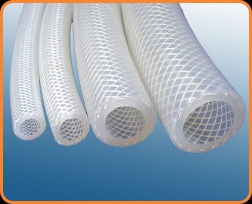 Transparent White Round Silicone Braided Tube