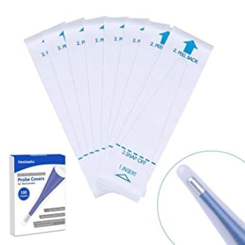 Disposable Digital Thermometer Probe Covers - PE Material, Pack of 50/100, Safe Sterile Use for Clinics and Hospitals