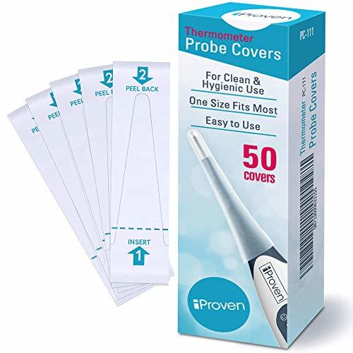 Disposable Thermometer Probe Covers - PE Material, Pack of 50/100 Covers | Sterile, Safe Protection for Digital and Clinical Thermometers