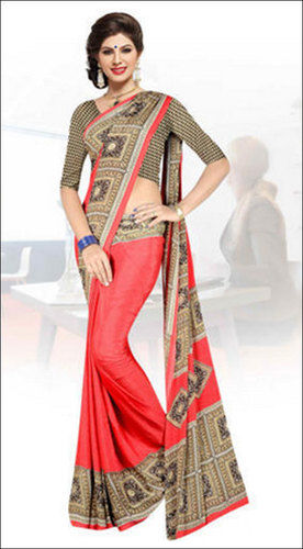 Ladies Georgette Uniform Saree