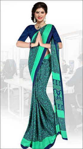 Sea Green Blue Premium Italian Silk Crepe Uniform Sarees for Hospital Staff  at Rs 1300 | यूनिफार्म साड़ी in Bengaluru | ID: 22727935673