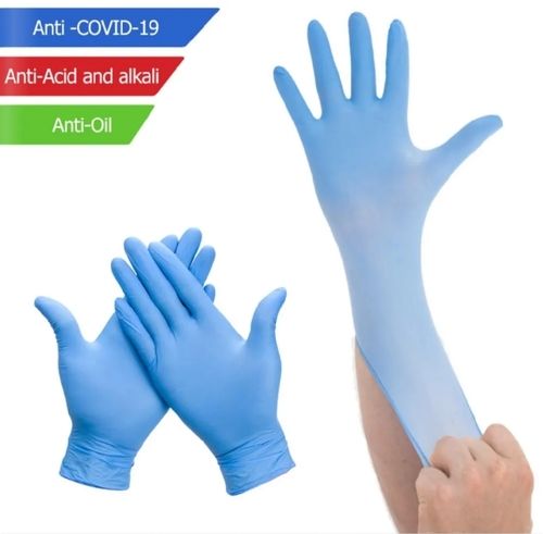 Yellow And Black Medical Anti Oil Nitrile Gloves