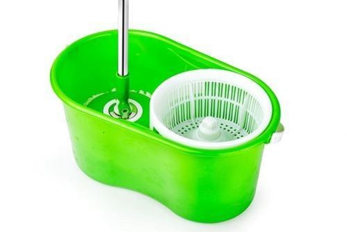 Plastic Green Portable Spin Folding Mop