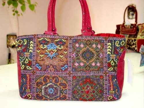 Various Colors Are Available Vintage Leather Patchwork Tote Bag