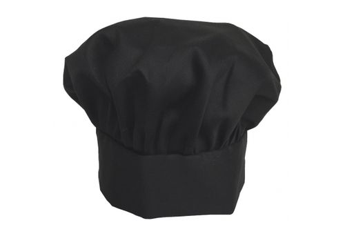 Cotton Black Plain Chef Hat