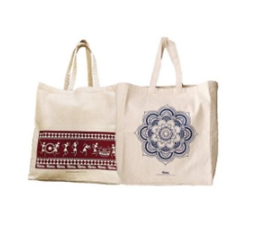 Cotton And Canvas Reusable Printed Bags Size: Free