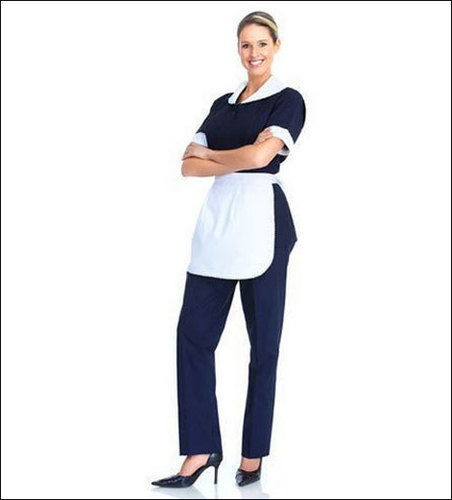 Blue Ladies Full Sleeve Waiter Uniform