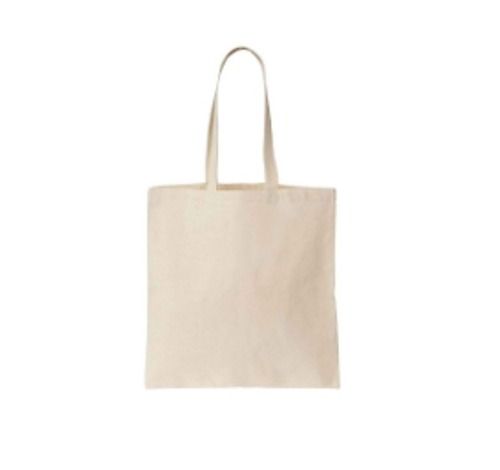 White Unisex Cotton Tote Bag With Pocket Size: Free