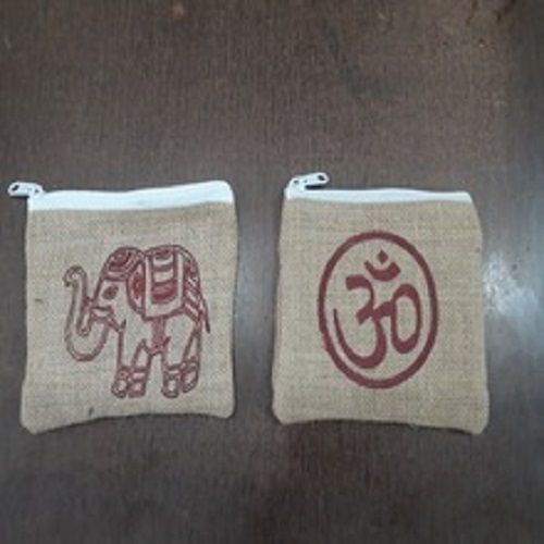 Various Colors Are Available Jute Printed Coins Purses