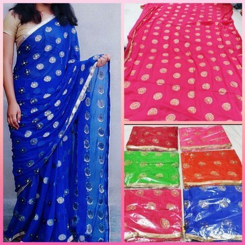 Ladies Party Wear Chiffon Sarees