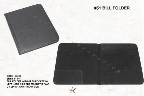 Black Rectangular Leather Menu Folder