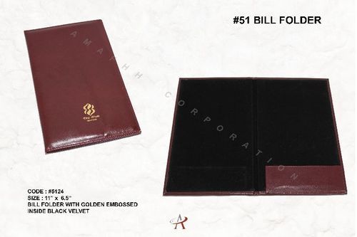 Vegan Leather Bill Folder