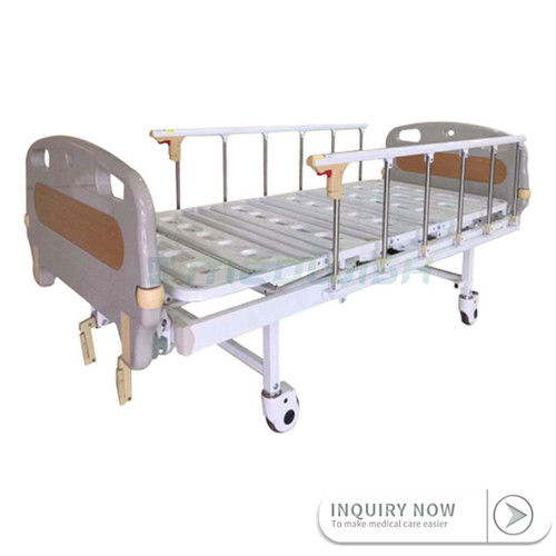 White Ag-Bys107 Comfortable Two Crank Hospital Bed With Abs Headboard And Aluminum Alloy Rail