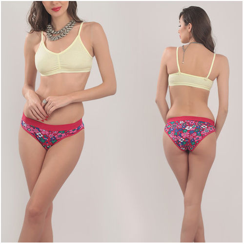 Cream (camisole) Ladies Plain Camisole And Printed Panty Set at Best Price  in Ghaziabad