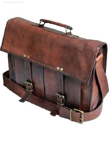 Brown Spacious Leather Briefcase Bags