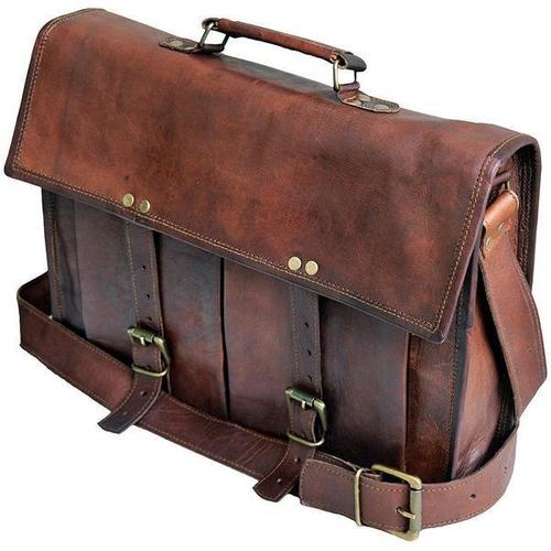 Brown Classic Handcrafted Mens Vintage Leather Bag