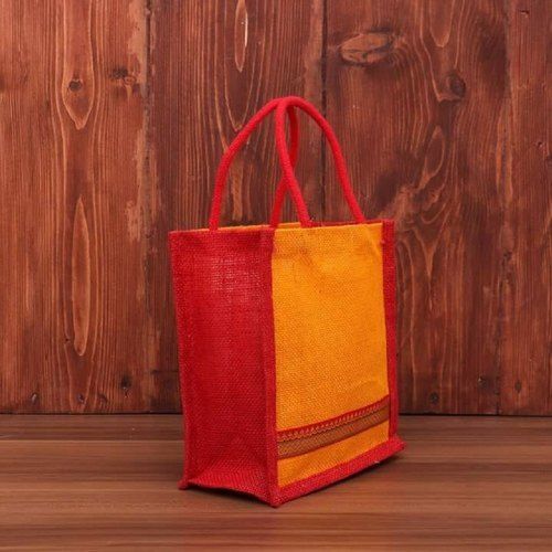 Multicolor Designer Jute Lunch Bag