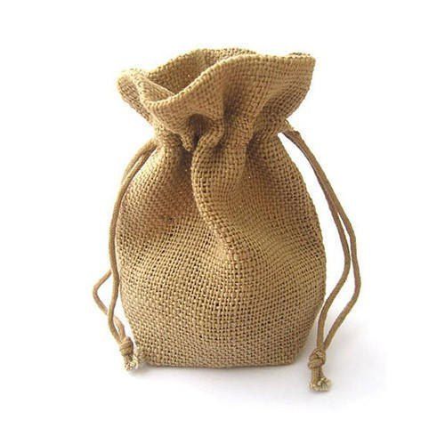 Multicolor Drawstring Jute Pouch Bag