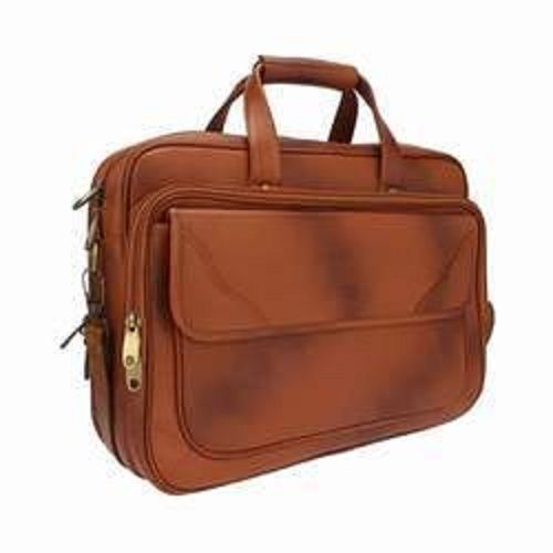 Wide Space Leather Office Bag