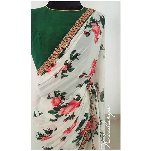 Ladies Printed Georgette Designer Saree