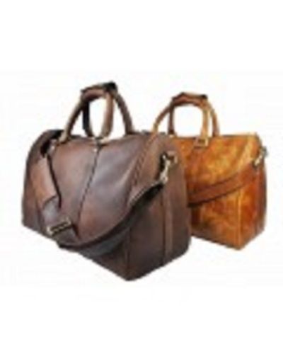 Various Colors Are Available Plain Pattern Leather Travel Bag