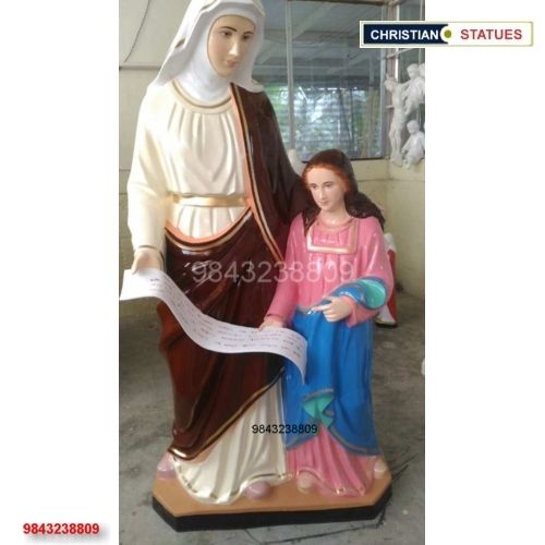 Durable St.Anna With Mother Mary Fibre Statue - 5 Feet