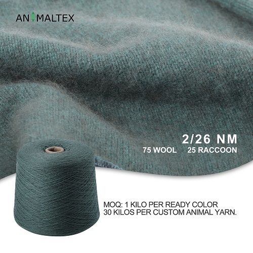 Multiple Colors Blended Clean Raccoon Yarn Natural Animal Textile