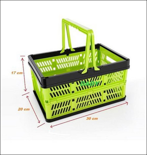 Sky Blue Rectangular Kitchen Green Folding Basket