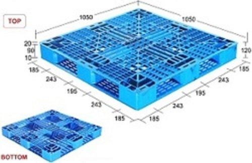  ब्लू 800 किलोग्राम 2 वे प्लास्टिक पैलेट 