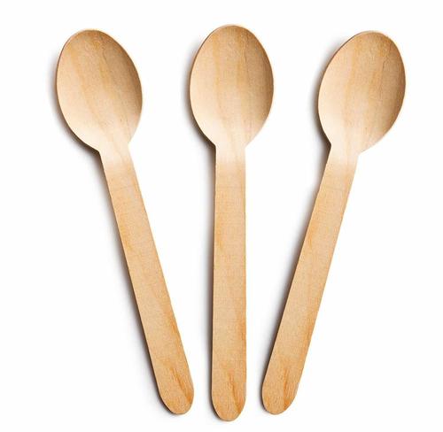 Brown Disposable Biodegradable Bamboo Wood Spoons And Forks For Dining, Parties, Functions & Any Occasion 14 Cm