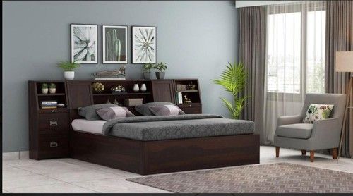 Engineered Wood Platform Matte Finish King Size Bed With Storage (K7b001)