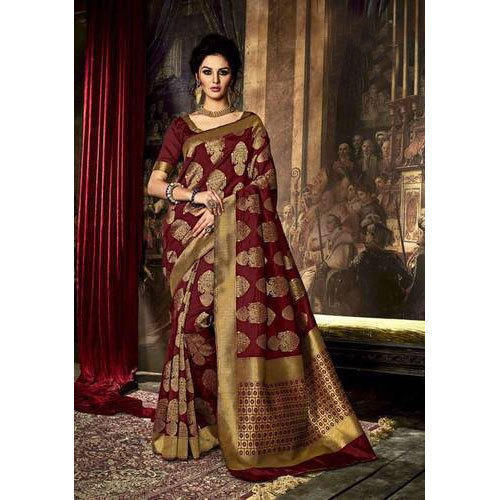 Cotton Ladies Party Wear Banarasi Saree