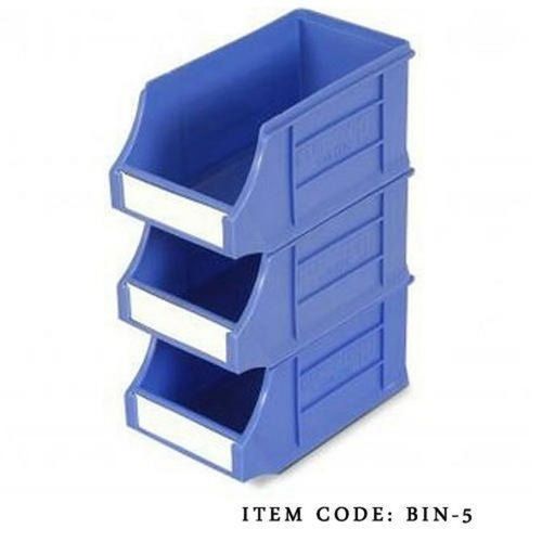 Blue Plastic Parts Storage Rack Bins