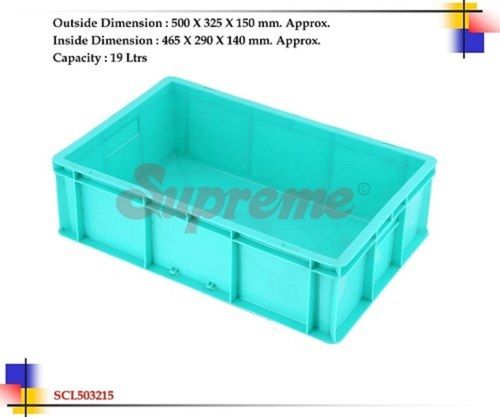 Perforated 19 Liters Capacity Blue Plastic Crates