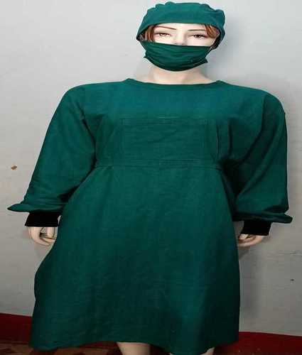 Green Surgical Gown With Mask And Hood Cap