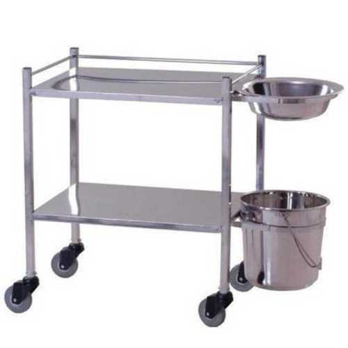 Adjustable Height Hospital Steel Dressing Trolley