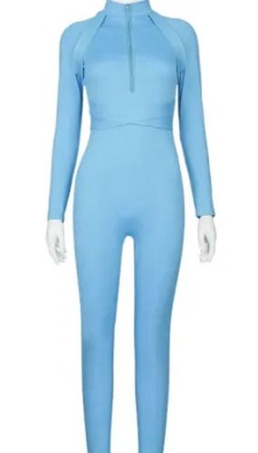 Sky Blue One Piece Outfit Long Sleeve Bodysuit