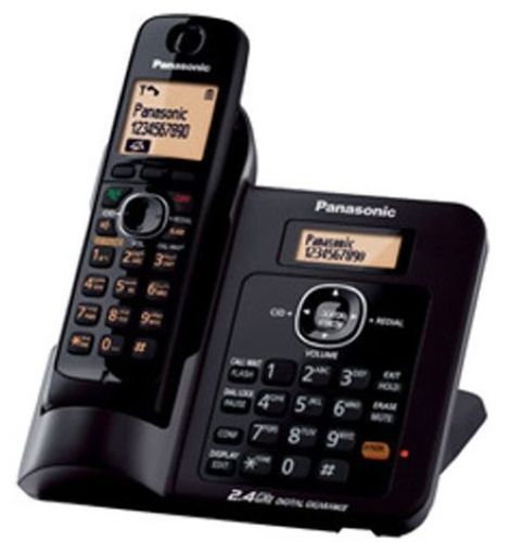  प्रीमियम Panasonic Kx-Tg3811Sx ब्लैक कॉर्डलेस फोन बैकलिट डिस्प्ले के साथ 