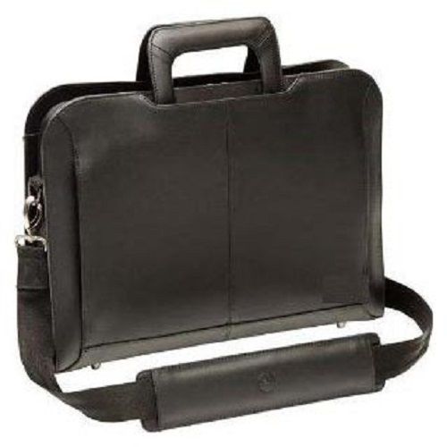 Black Spacious Mens Leather Laptop Bag