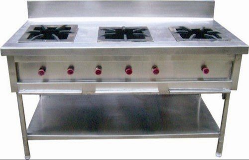 Manual Hotel Three Burner Lpg Gas Range