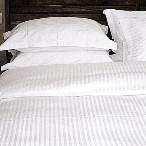 Plain Premium White Cotton Hotel Double Bedsheet